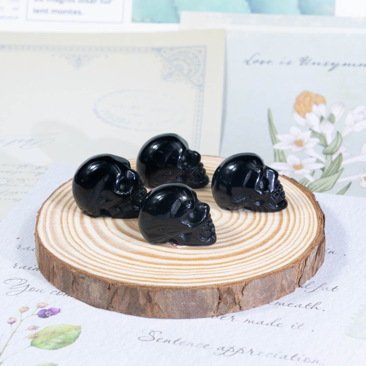 1-Inch Black Obsidian Skull In Bulk