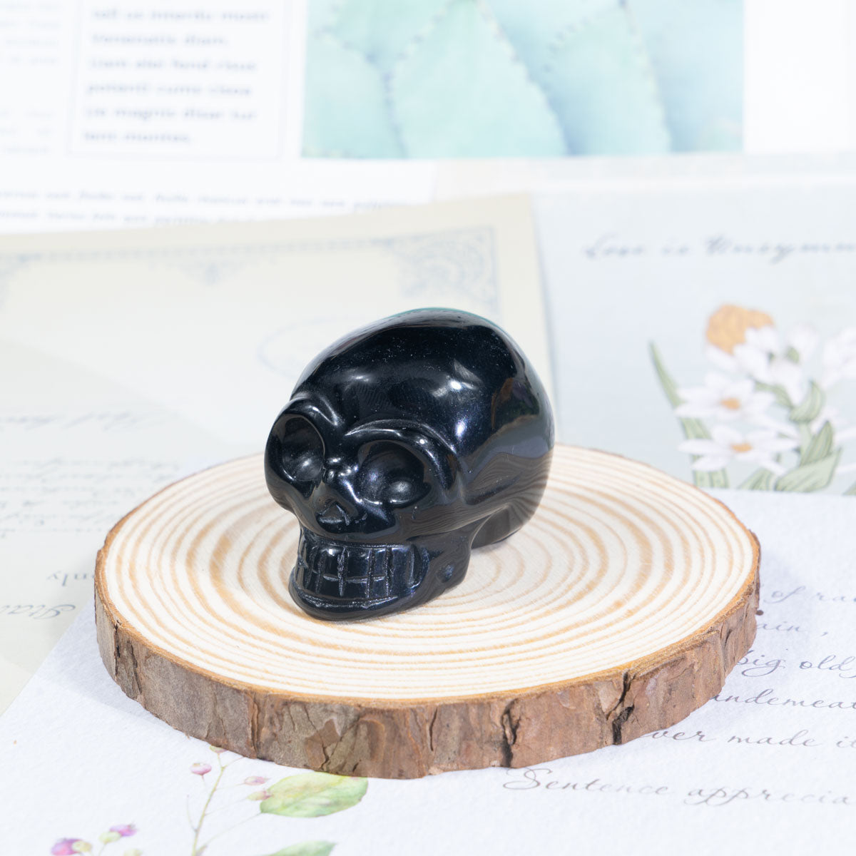 Calavera de obsidiana negra de 2 pulgadas a granel