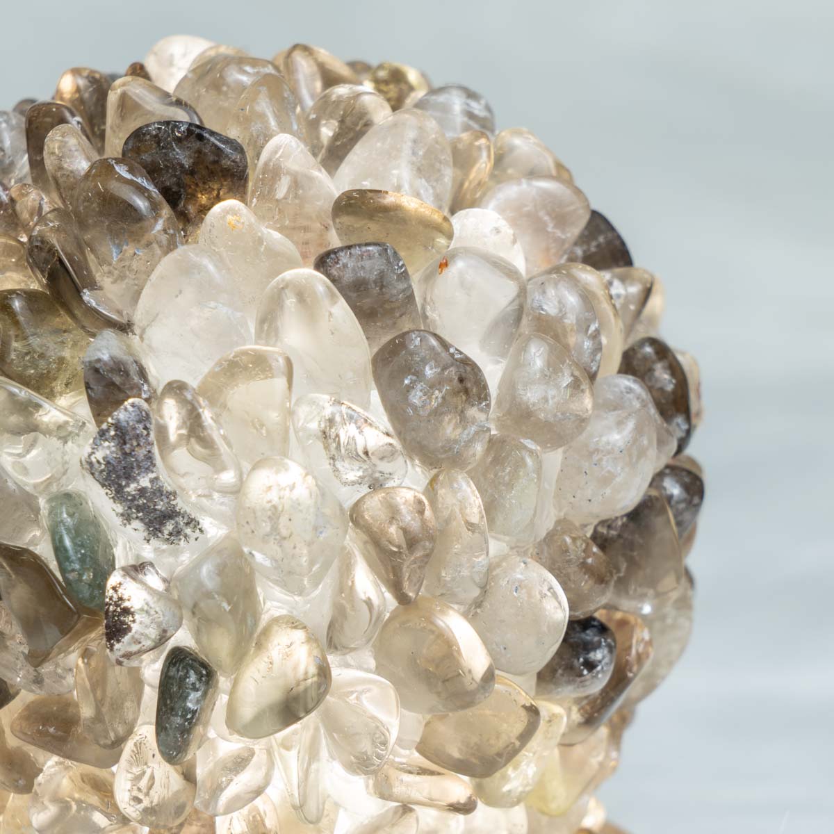 Smoky Quartz Chips Round Lamp In Bulk