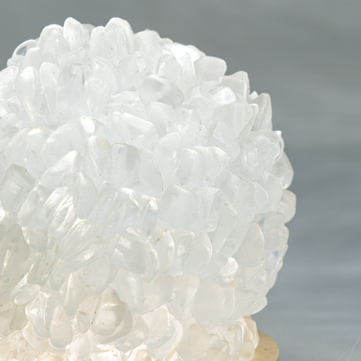 Clear Quartz Chips Round Lamp In Bulk