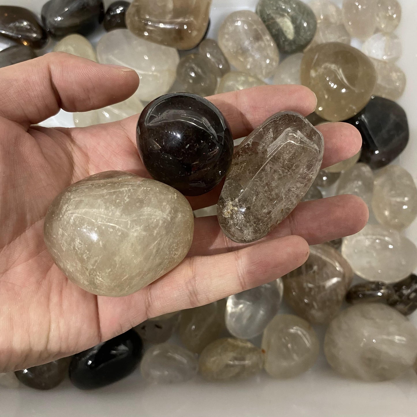 Smoky Quartz Tumbled Stones In Bulk