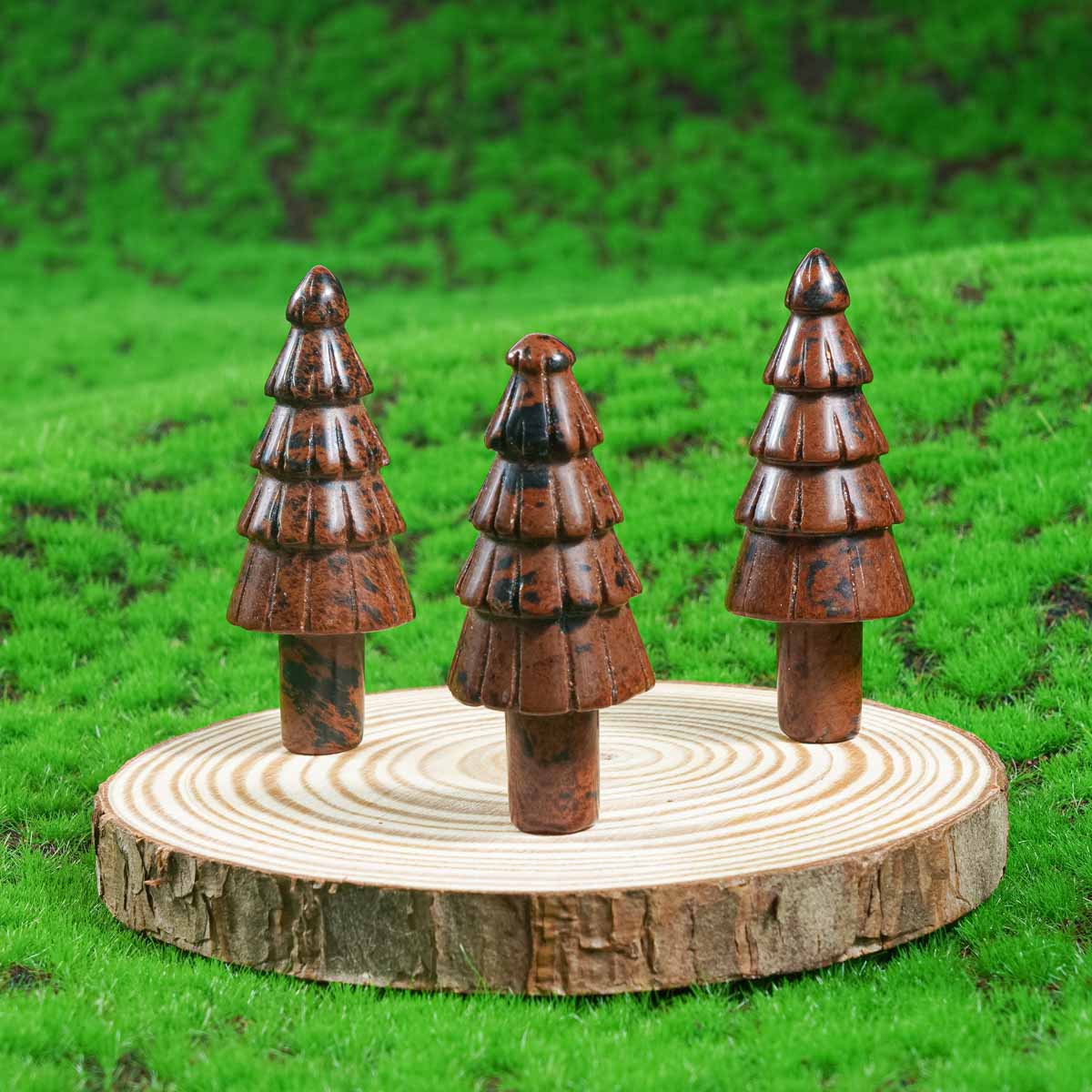 Árbol de Navidad de obsidiana roja de 2 pulgadas a granel