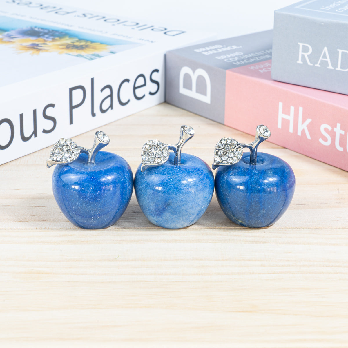 3 cm großer blauer Aventurin-Apfel in loser Schüttung