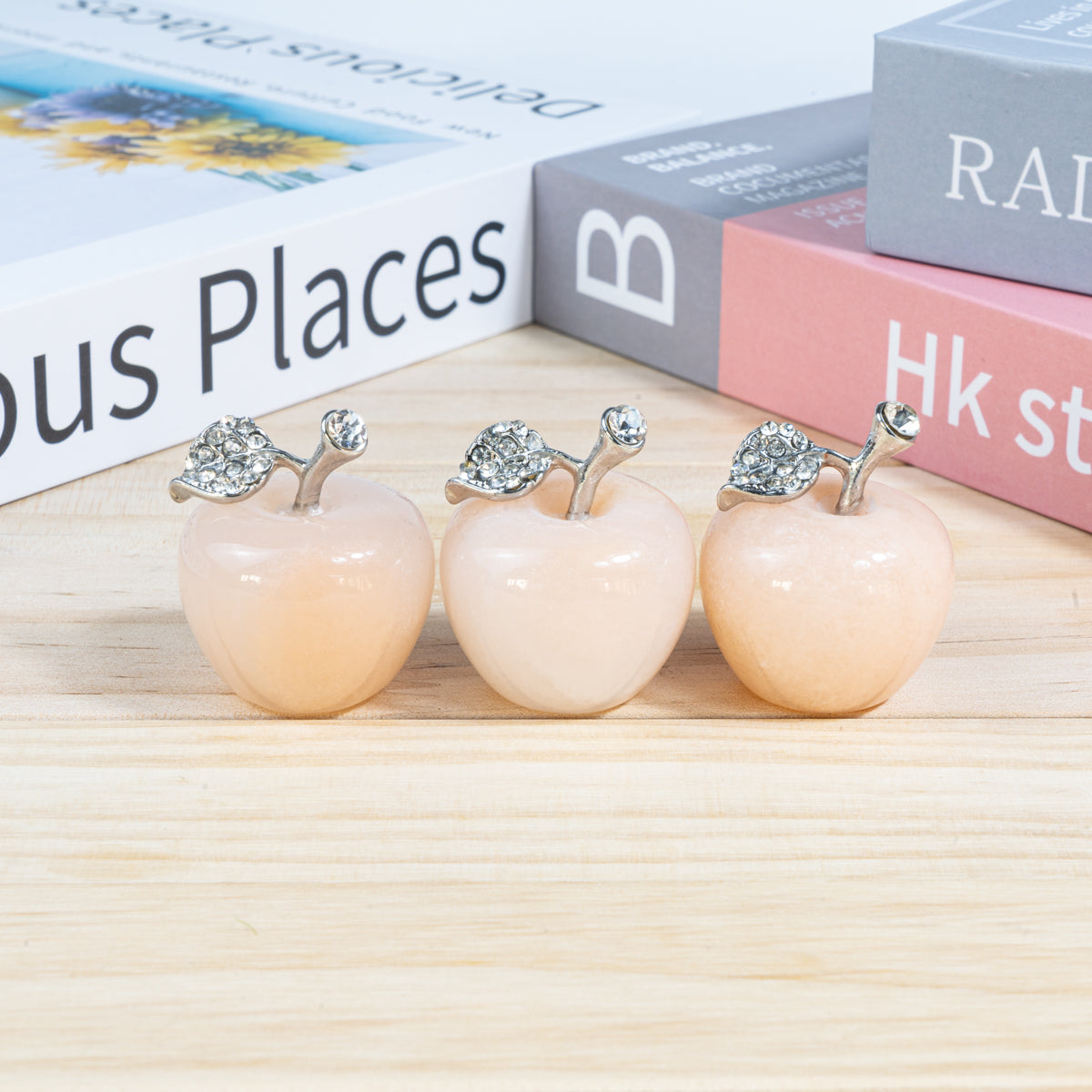 Manzana de aventurina rosa de 3 cm a granel