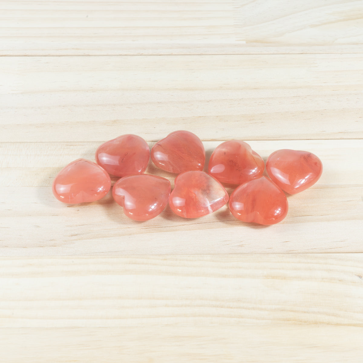 Corazón de cristal rojo derretido de 3 cm a granel