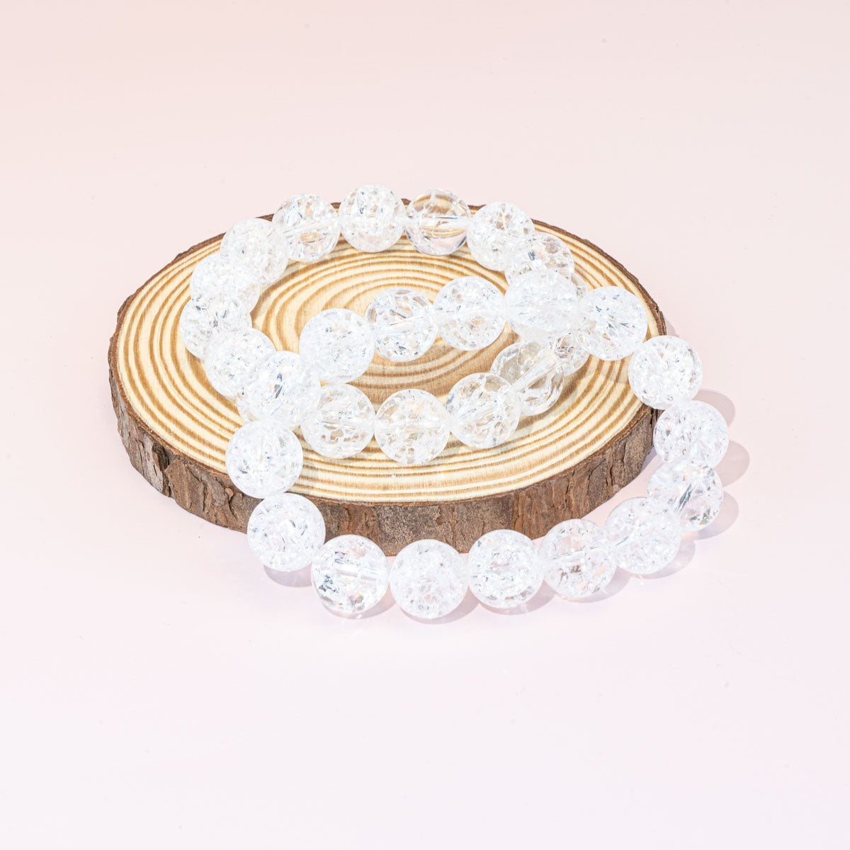 Pulsera de cuarzo craquelado natural de 8 mm al por mayor