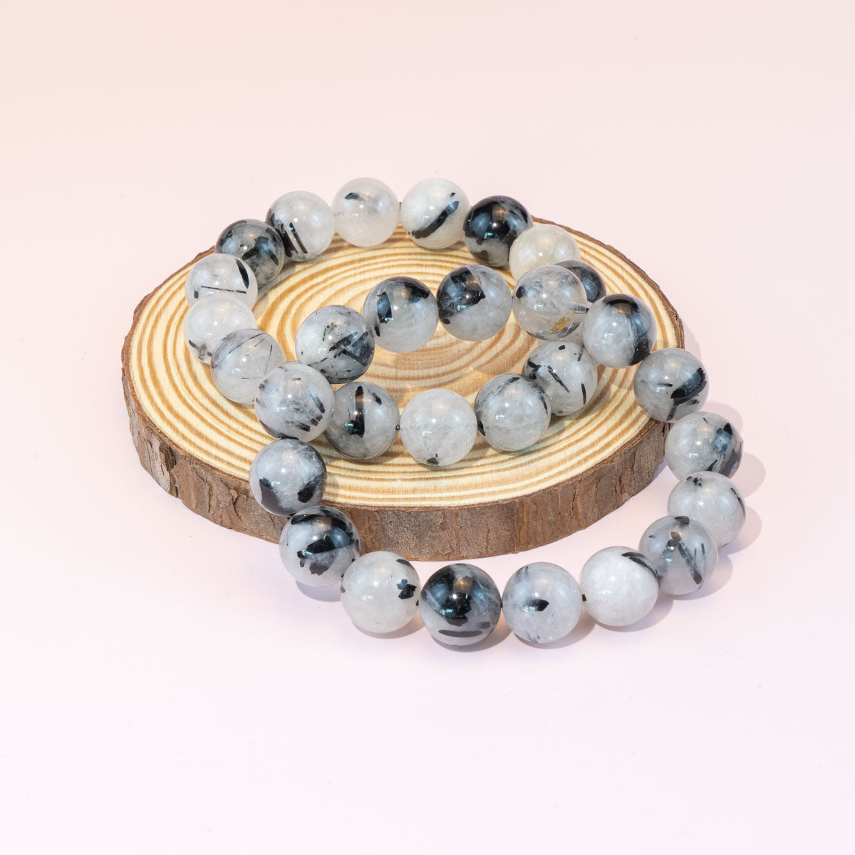 12mm Perlen natürliches schwarzes Turmalin-Quarz-Armband im Großhandel