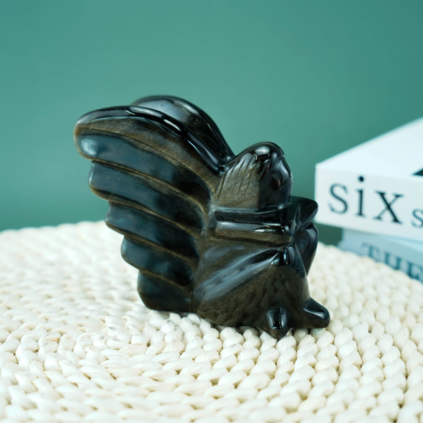 3,5 Zoll goldene Obsidian-Blumenfee