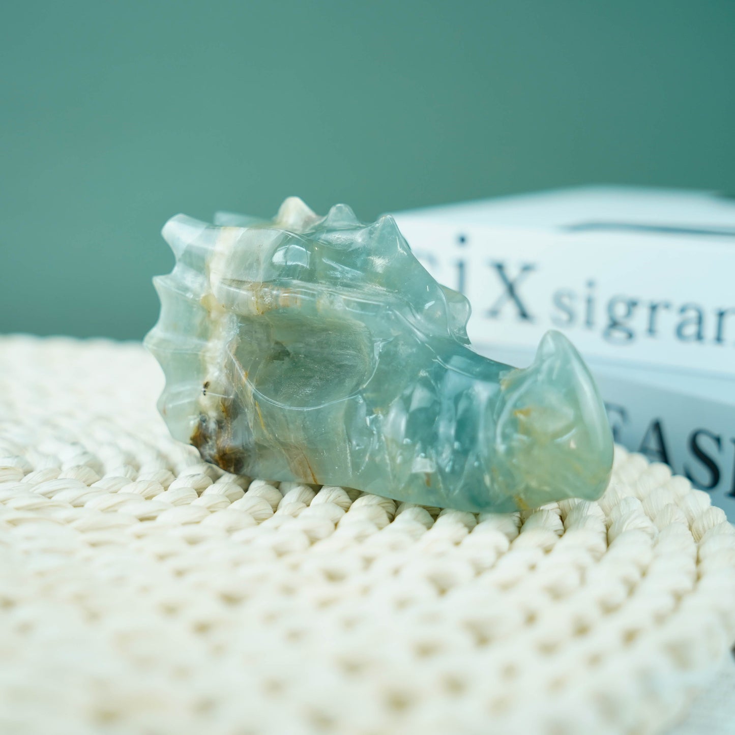 4 Zoll blauer Onyx-Drachenkopf