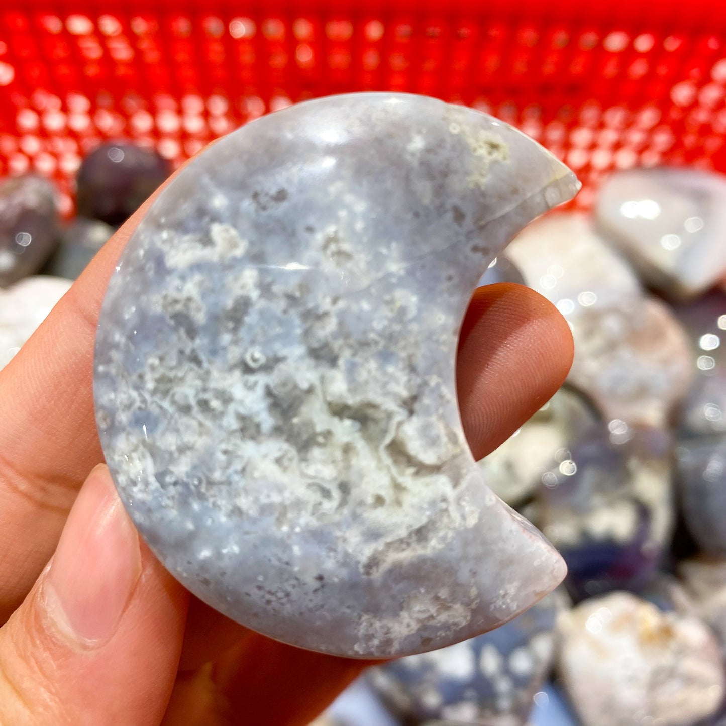 Blumenachat-Palmenstein in loser Schüttung