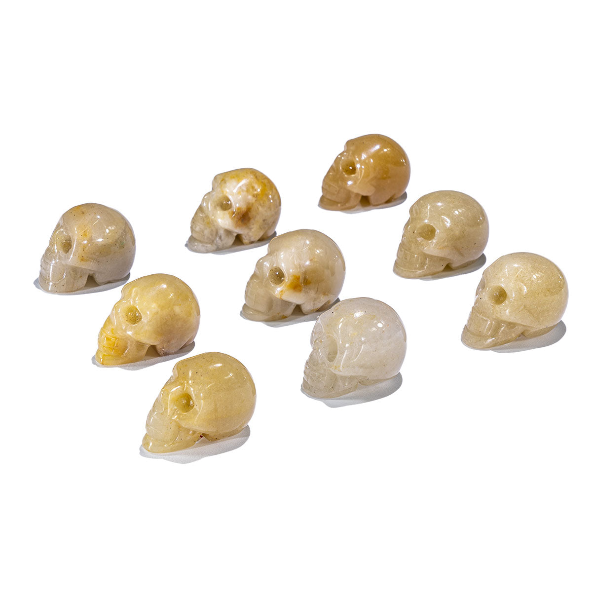 Calavera de jade amarillo de 1 pulgada a granel