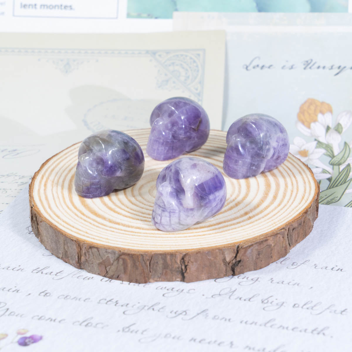 1-Inch Dream Amethyst Skull In Bulk