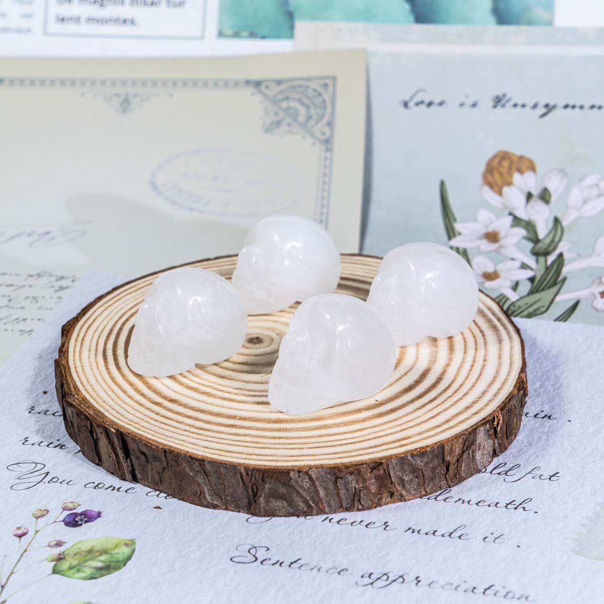 1-Inch Clear Quartz Skull In Bulk