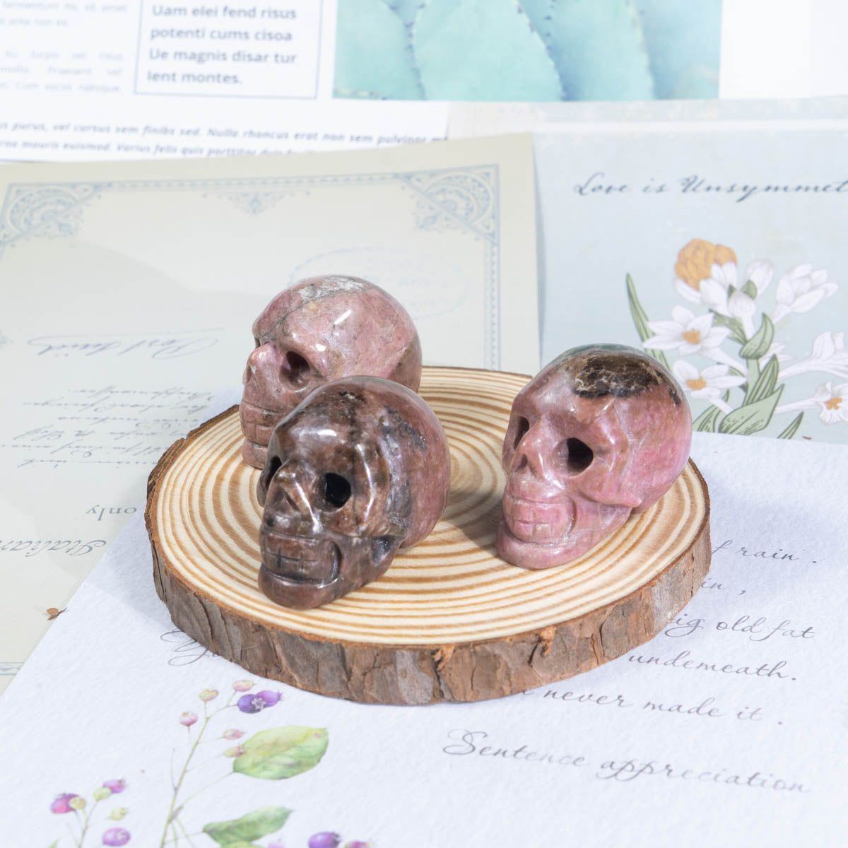 1.5-Inch Rhodonite Skull In Bulk
