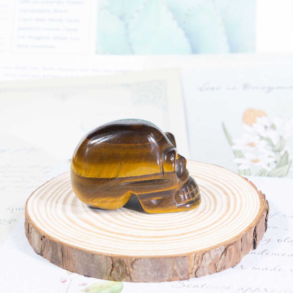 2-Zoll-Tigerauge-Steinschädel in loser Schüttung