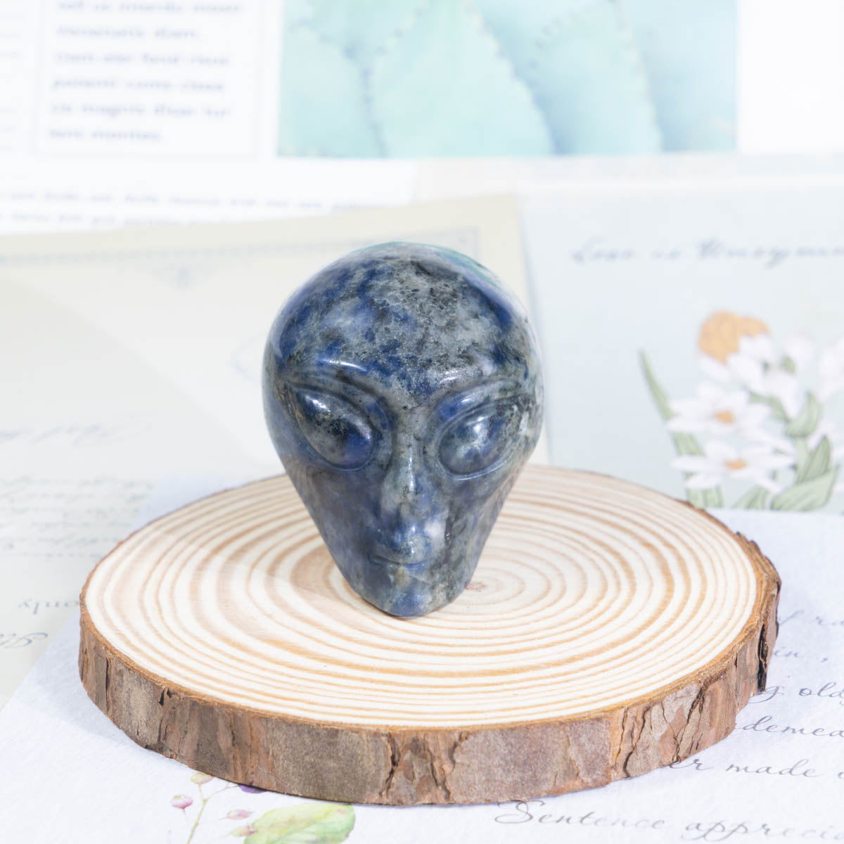 Cráneo alienígena de sodalita de 2 pulgadas a granel