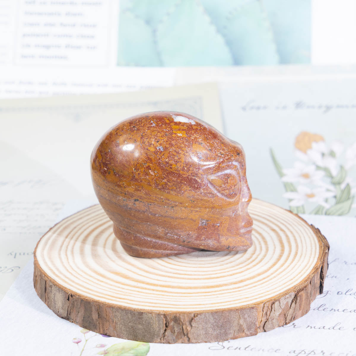 Imagen de 2 pulgadas de calavera alienígena de jaspe a granel