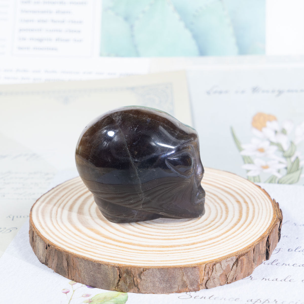 2-Zoll-Gelber Fluorit-Alien-Schädel in loser Schüttung