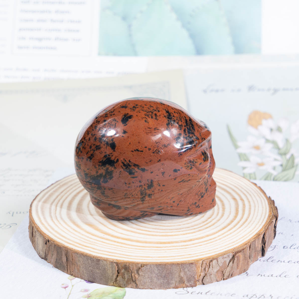 Cráneo alienígena de obsidiana roja de 2 pulgadas a granel