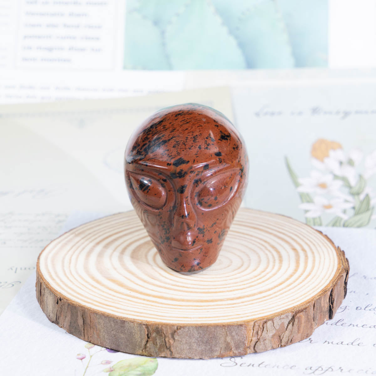 Cráneo alienígena de obsidiana roja de 2 pulgadas a granel