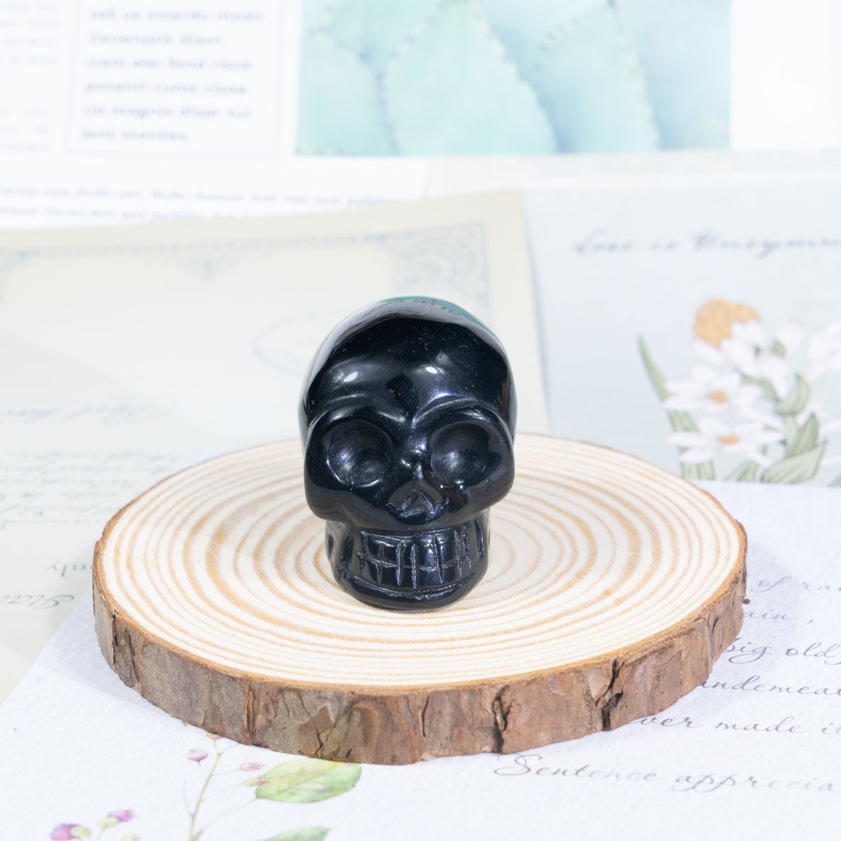Calavera de obsidiana negra de 2 pulgadas a granel