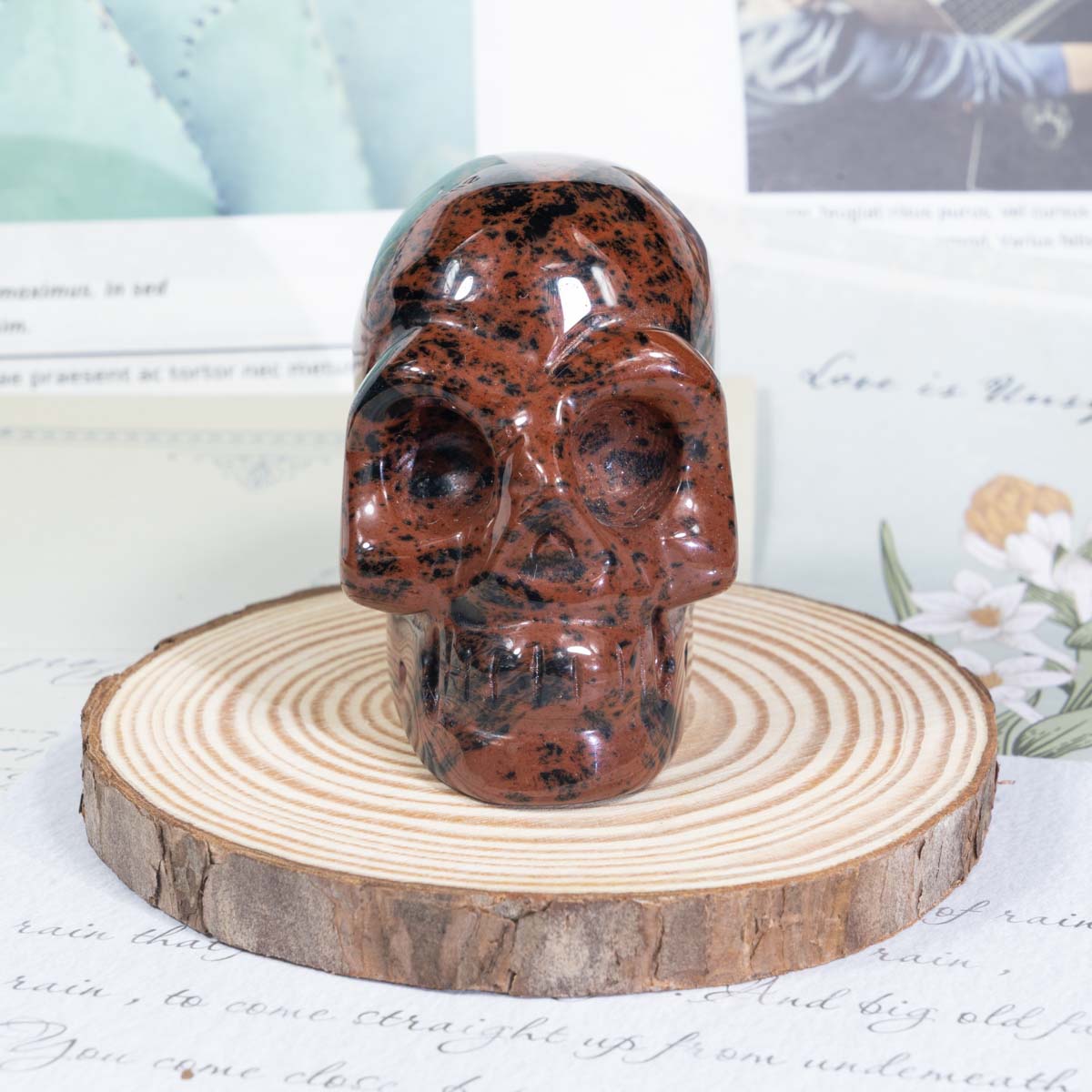Calavera de obsidiana roja de 3 pulgadas a granel