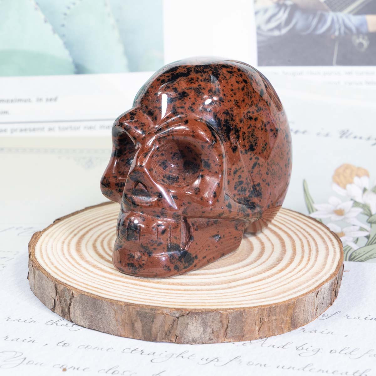 Calavera de obsidiana roja de 3 pulgadas a granel