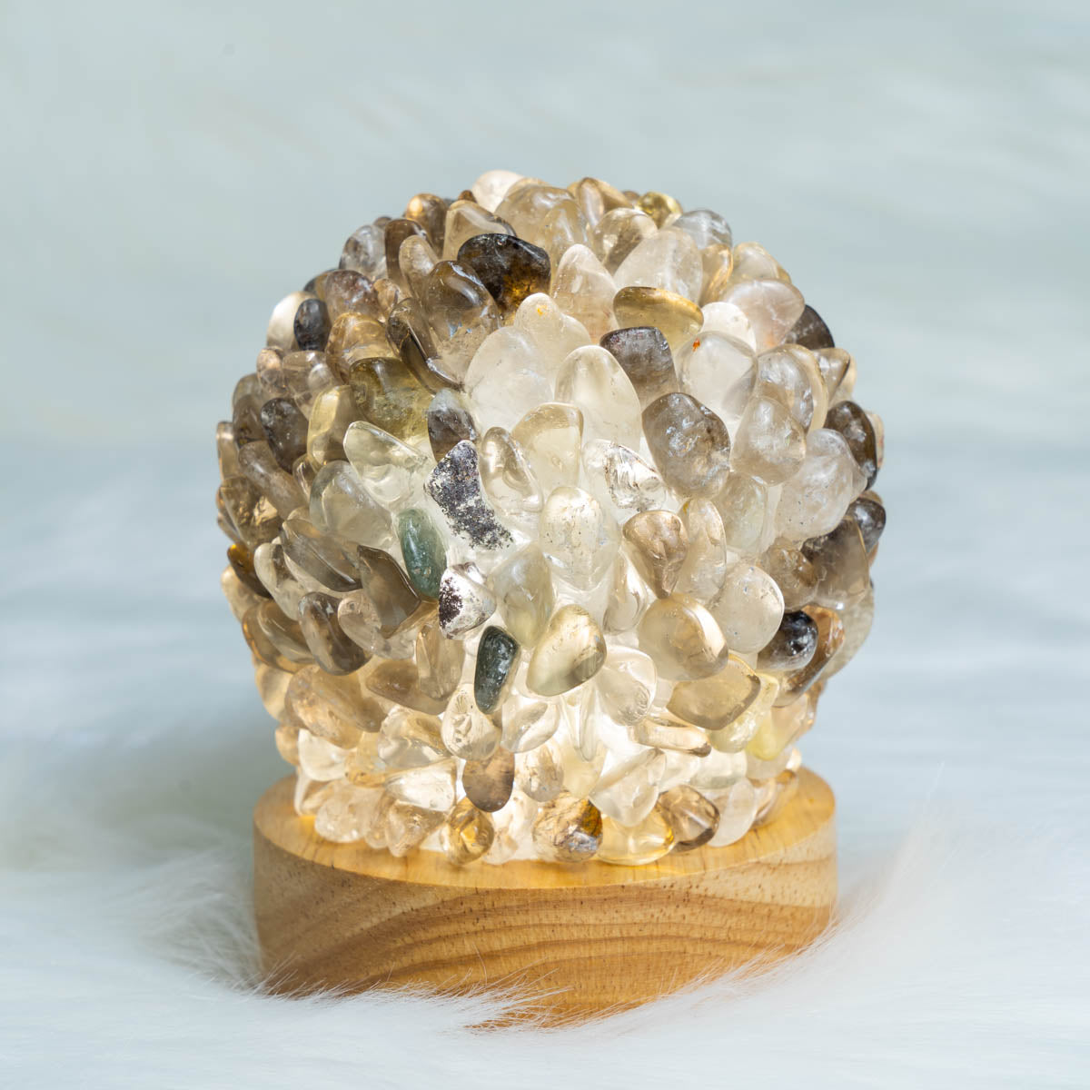 Smoky Quartz Chips Round  Lamp In Bulk