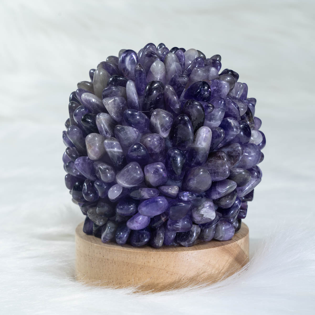 Amethyst Chips Round  Lamp In Bulk