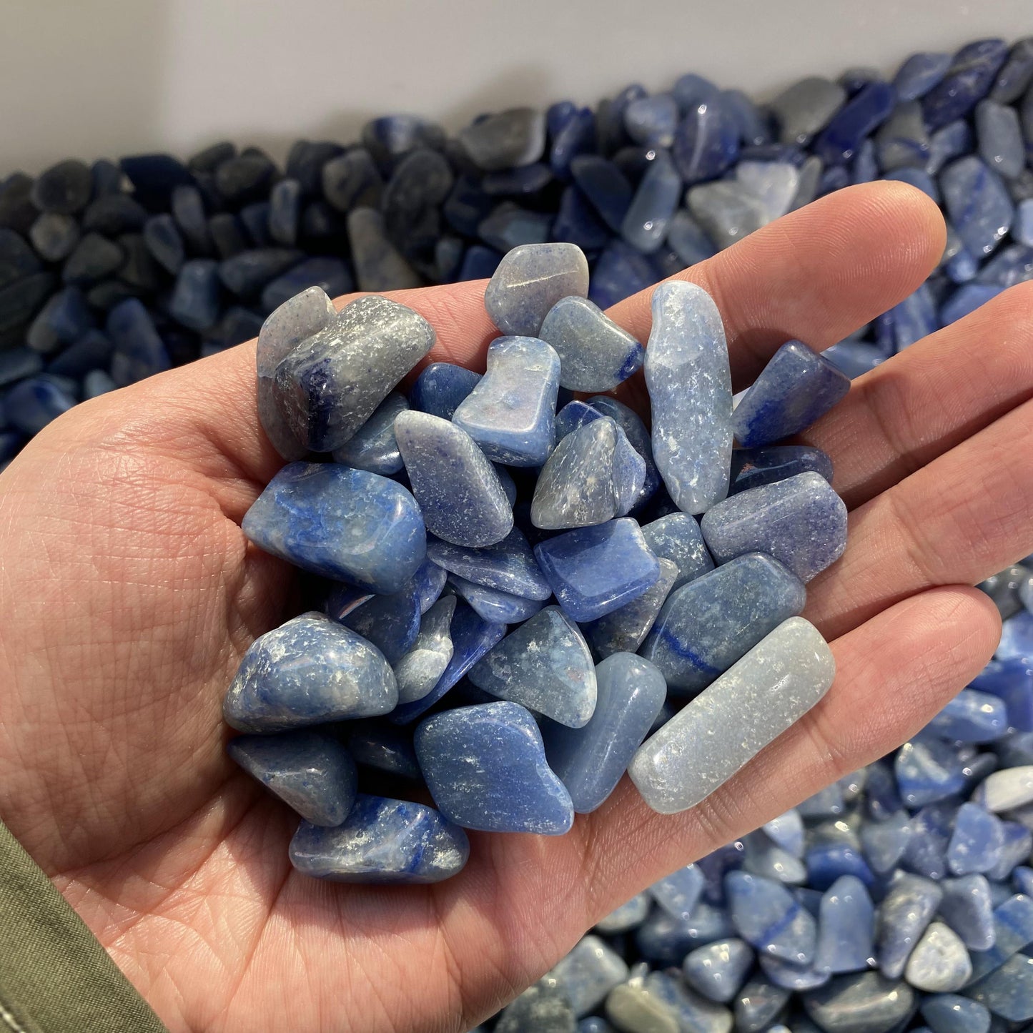 Piedras trituradas de aventurina azul de 1,5-2,5 cm a granel