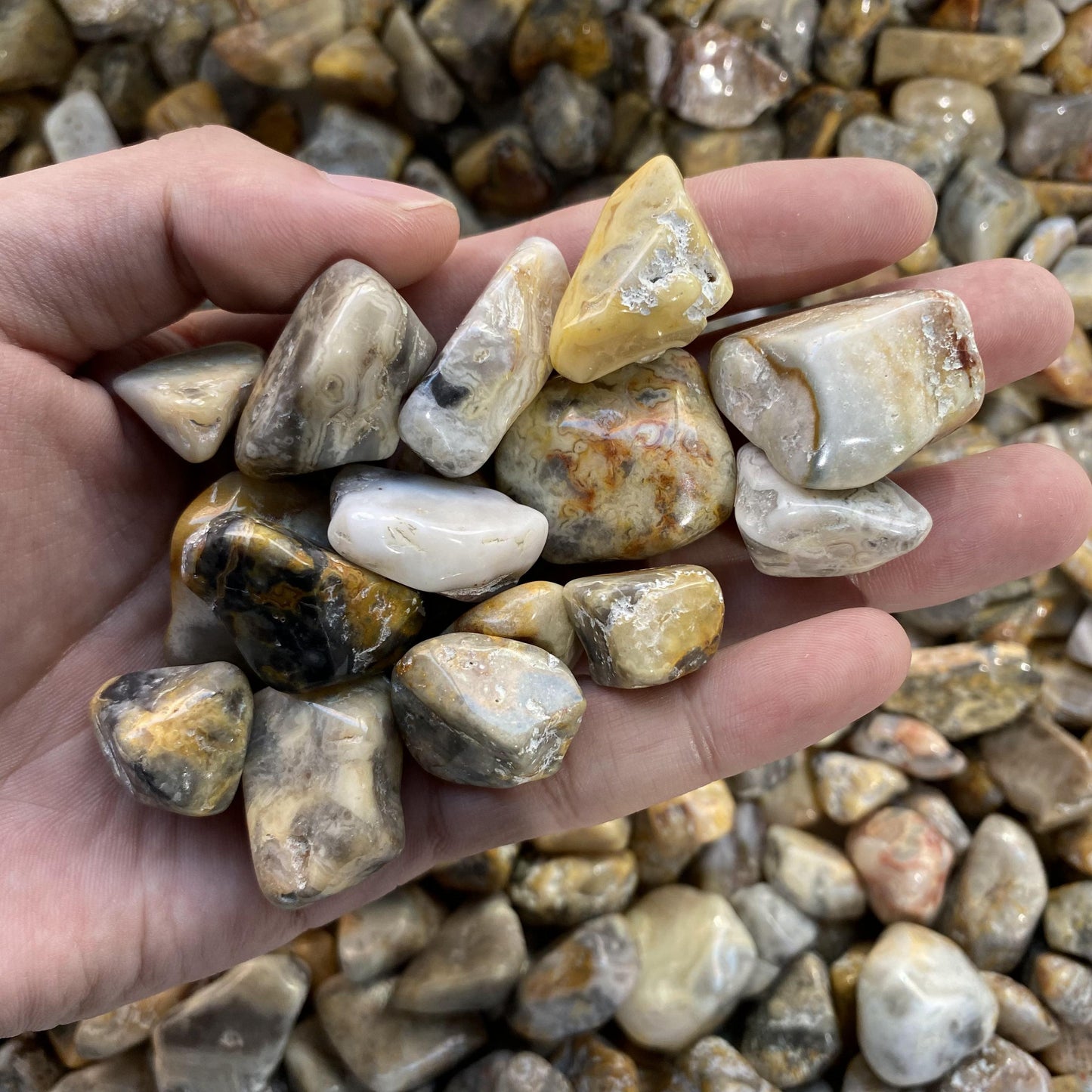 Piedras trituradas de ágata loca de 2-3 cm a granel
