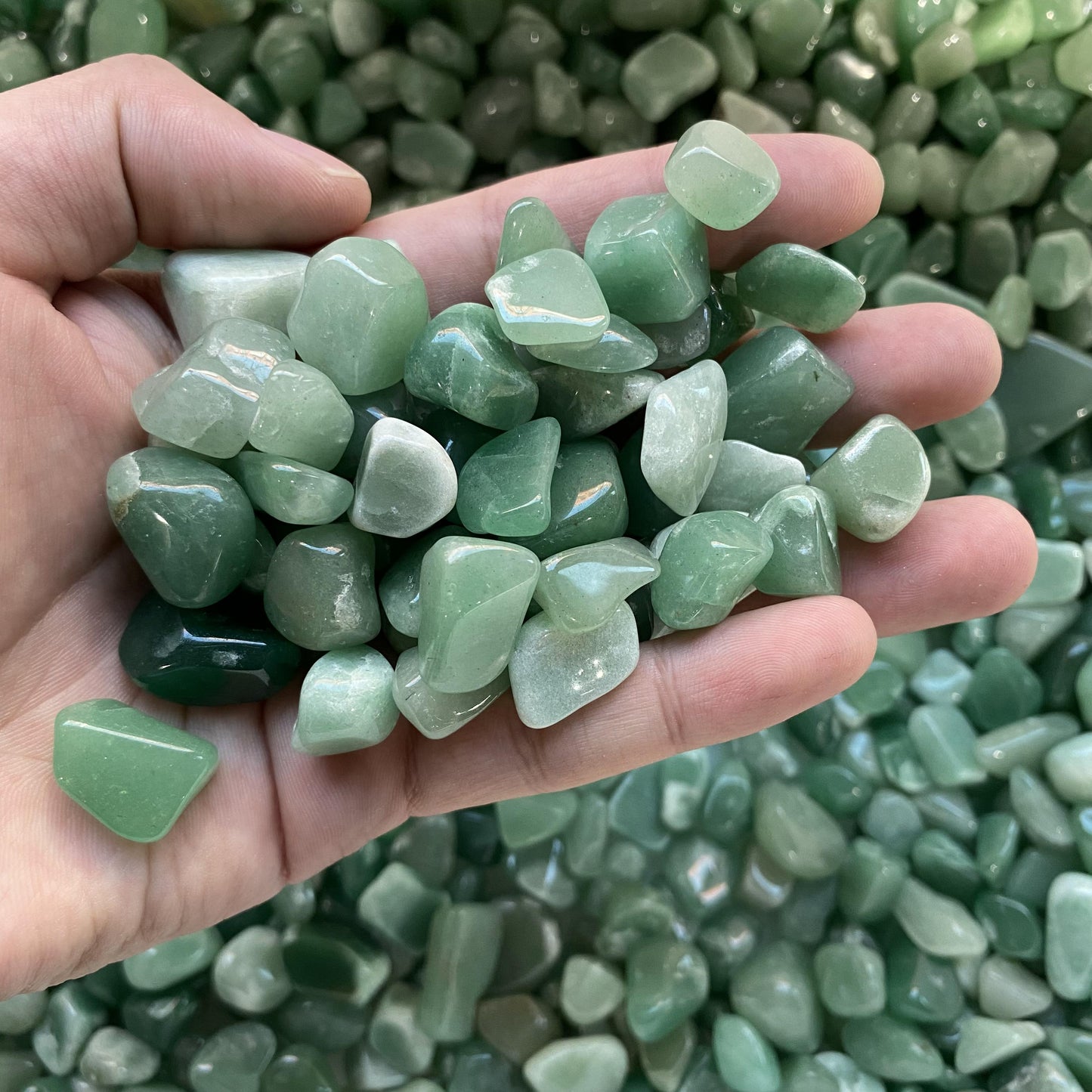 Piedras trituradas de aventurina verde de 1,5-2,5 cm a granel