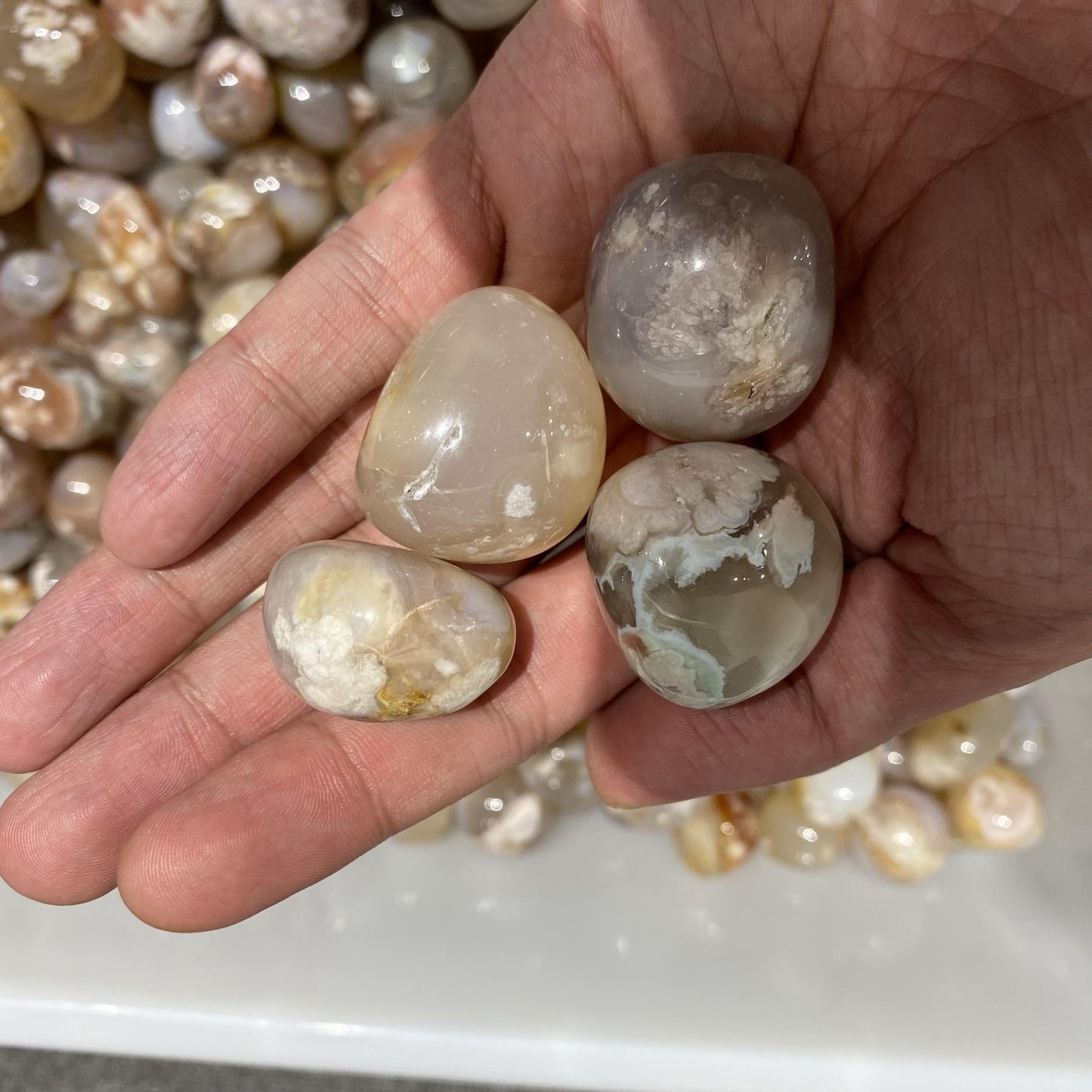 Piedras rodadas ágata floral a granel