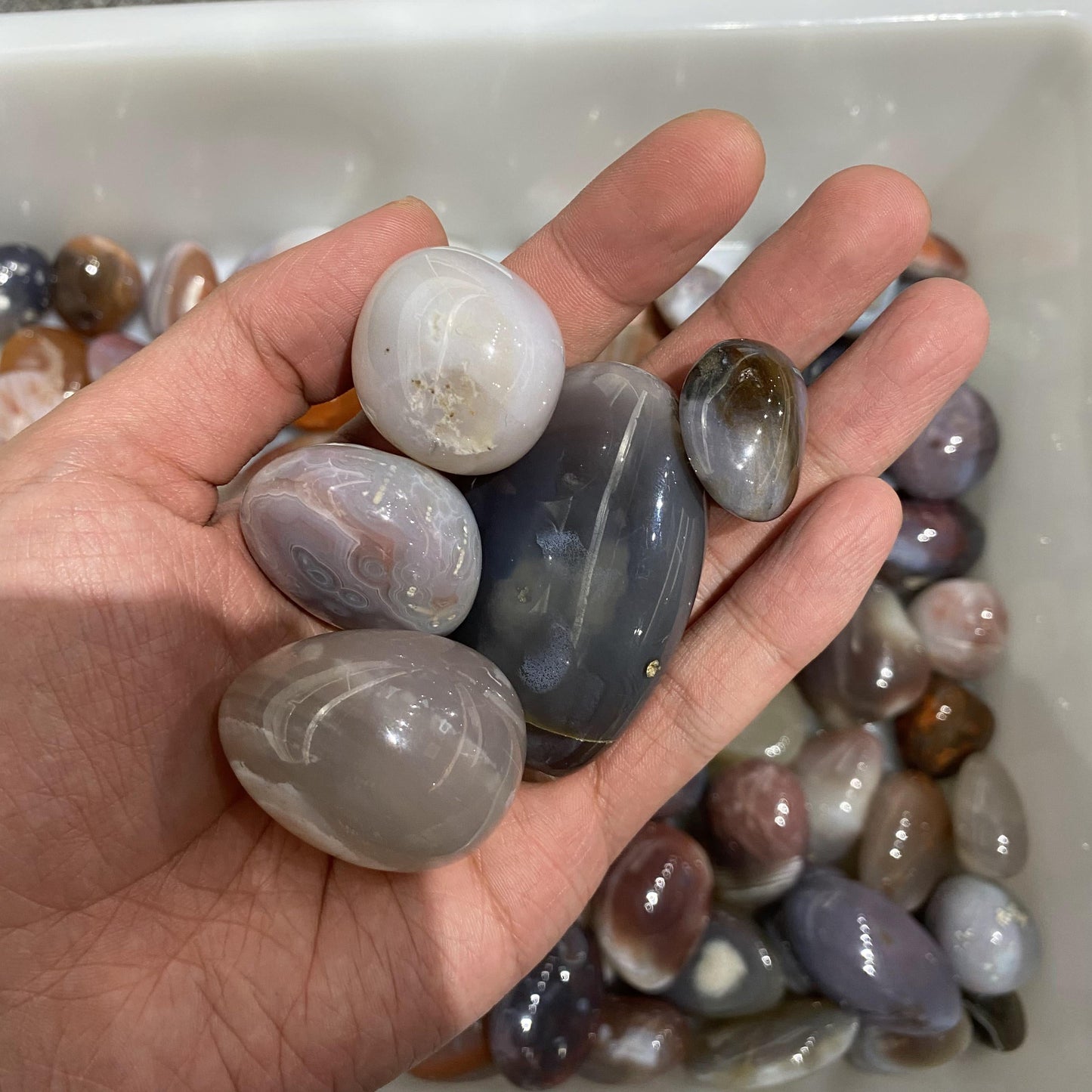 Piedras rodadas ágata a granel