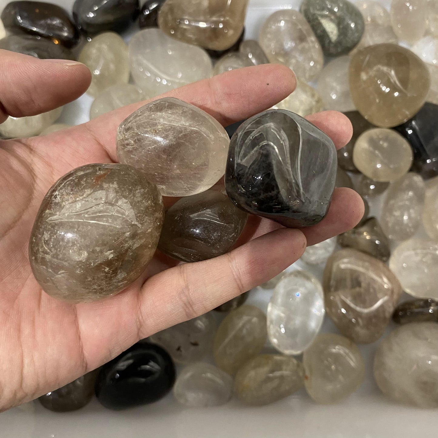 Smoky Quartz Tumbled Stones In Bulk
