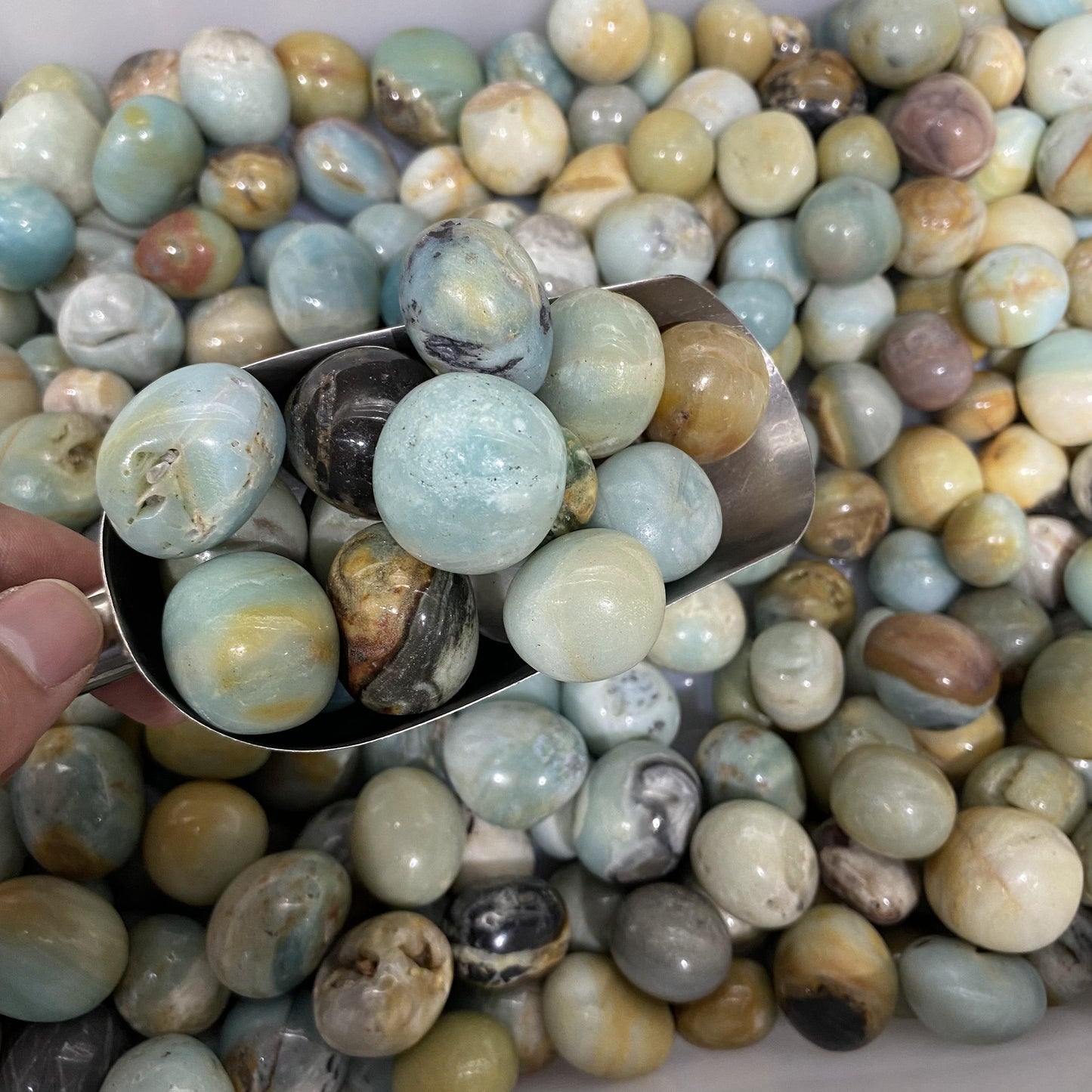 Piedras rodadas amazonita a granel