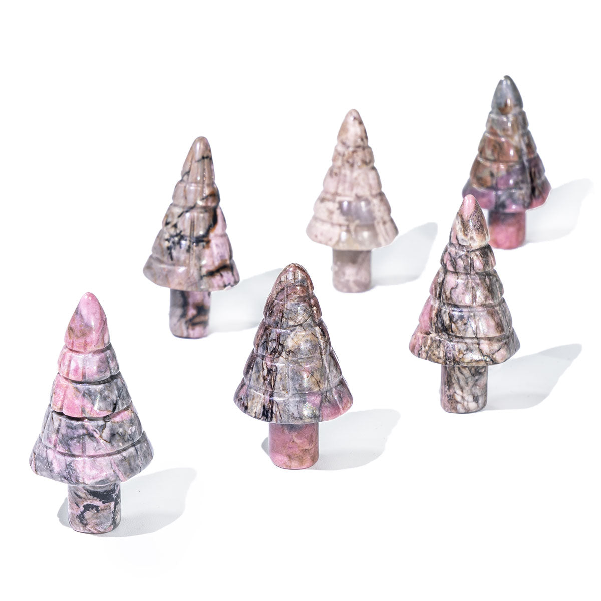 1-Inch Rhodonite Christmas Tree In Bulk