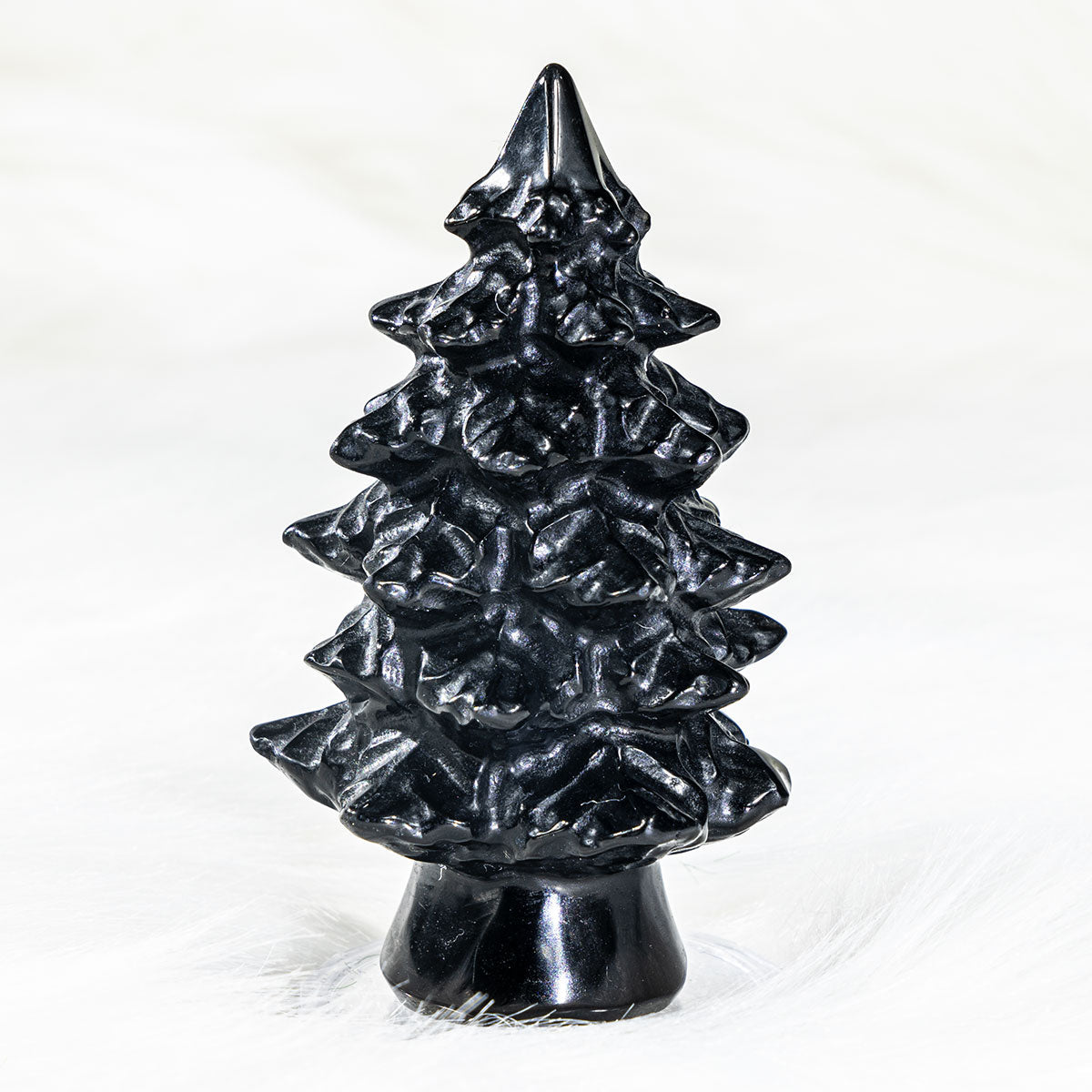 Árbol de Navidad de obsidiana negra de 3,5 pulgadas a granel
