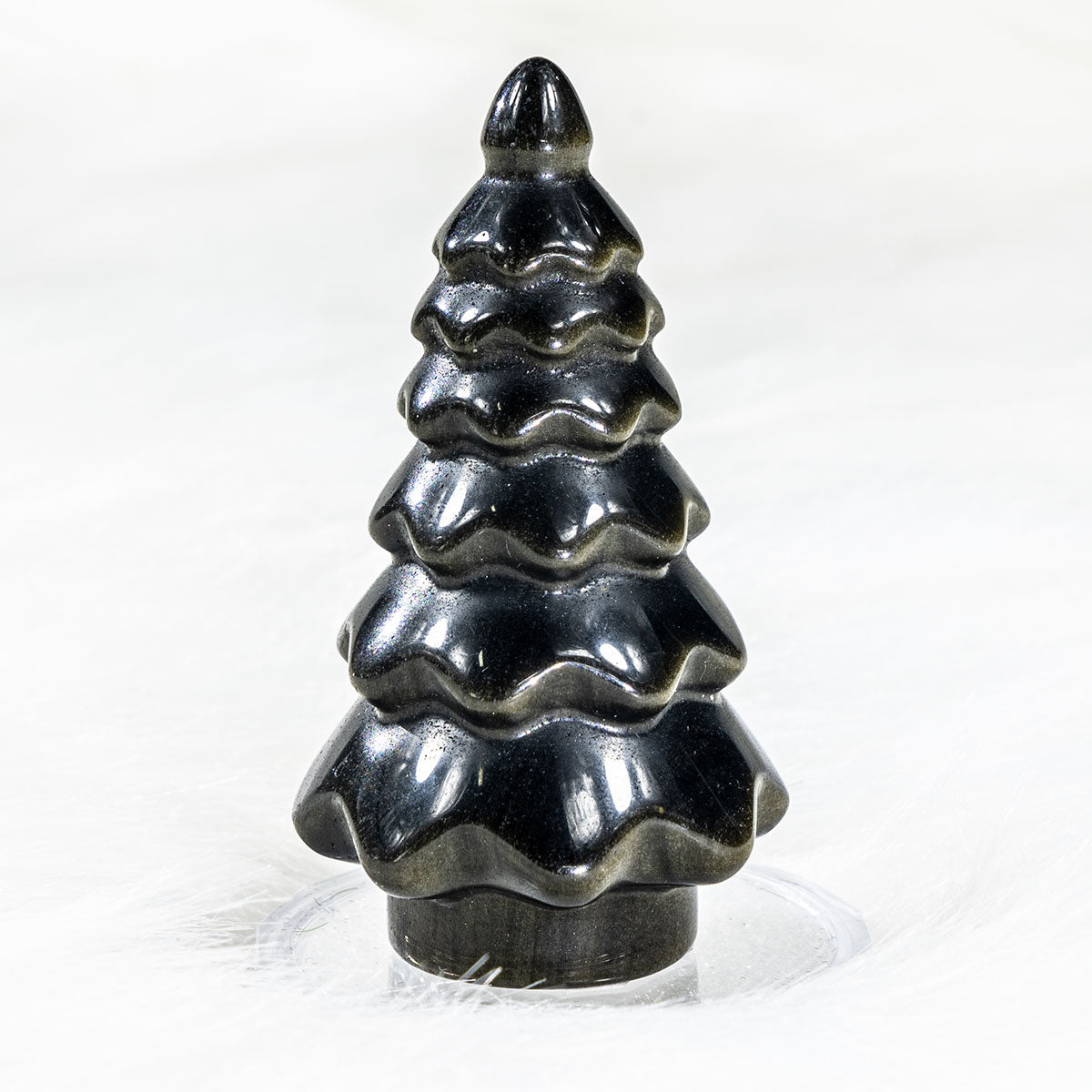 Árbol de Navidad de obsidiana dorada de 3,5 pulgadas a granel
