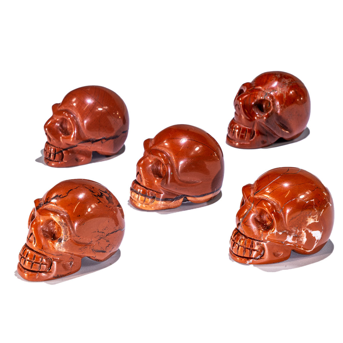Calavera de jaspe rojo de 1,5 pulgadas a granel