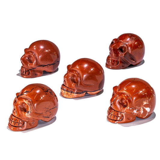 Calavera de jaspe rojo de 1,5 pulgadas a granel