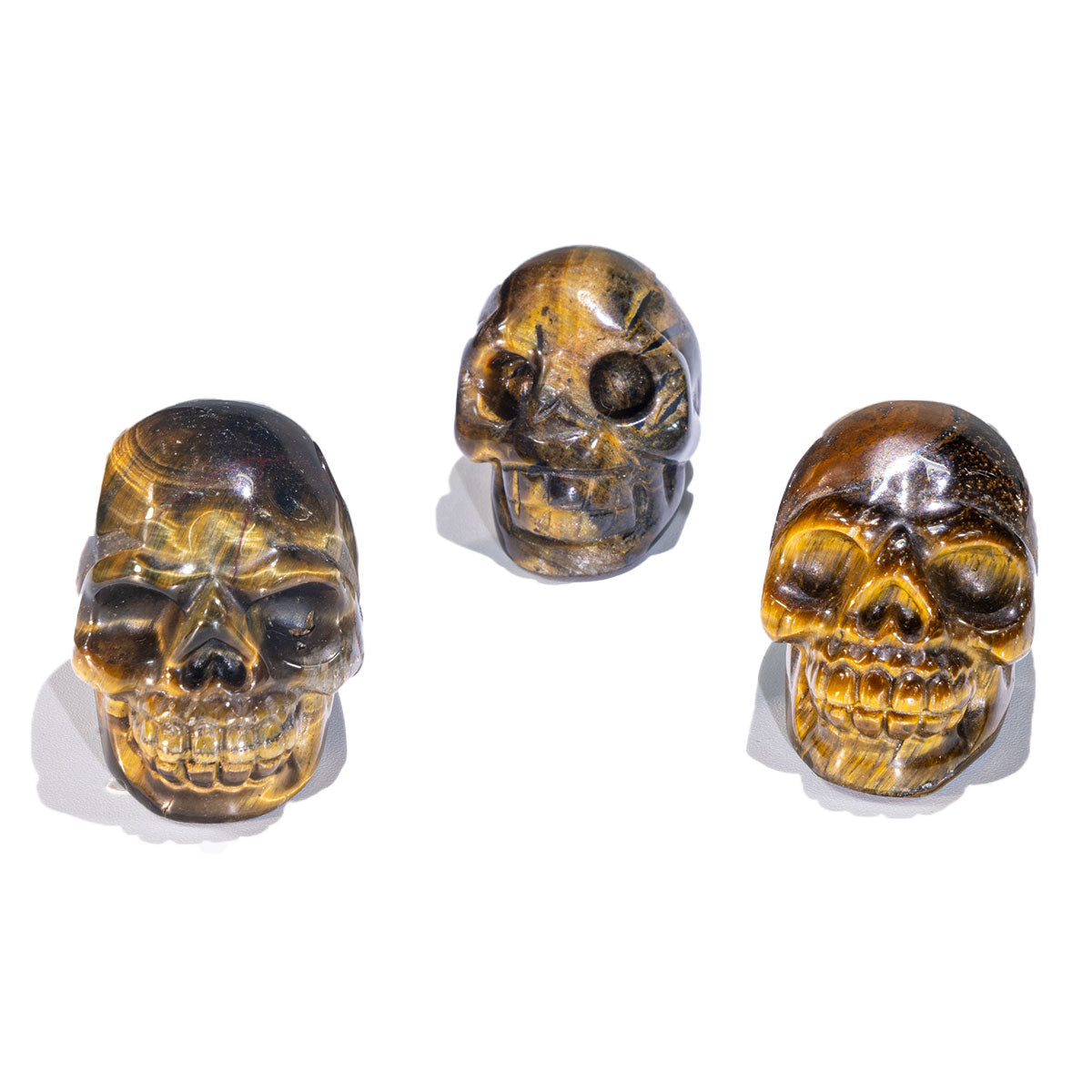 1.5-Inch Tiger Eye Stone Skull In Bulk