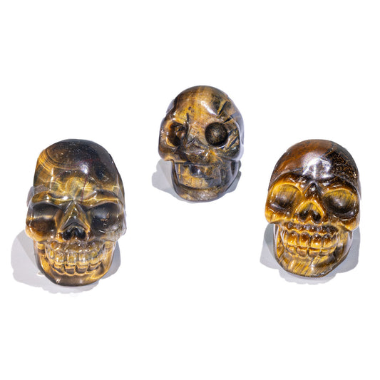 1.5-Inch Tiger Eye Stone Skull In Bulk
