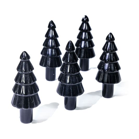2-Zoll-Weihnachtsbaum aus schwarzem Obsidian in loser Schüttung