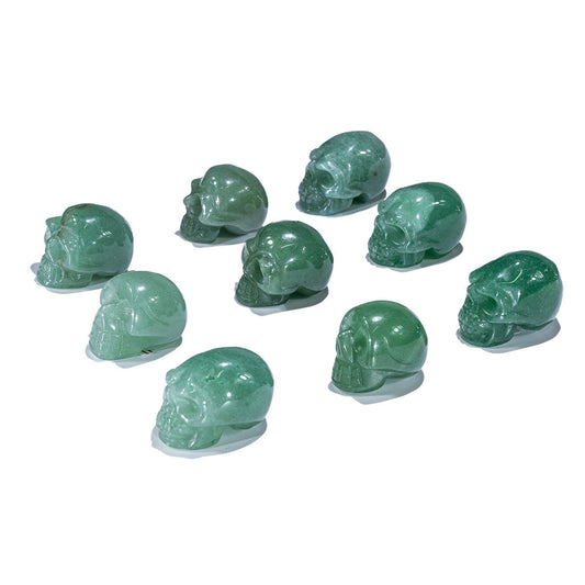 1-Zoll-Schädel aus grünem Aventurin in loser Schüttung