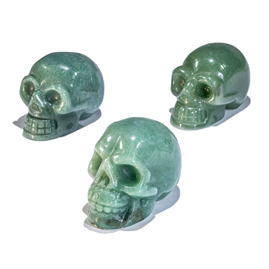 2-Zoll-Schädel aus grünem Aventurin in loser Schüttung