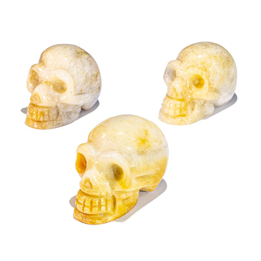 Calavera de jade amarillo de 2 pulgadas a granel