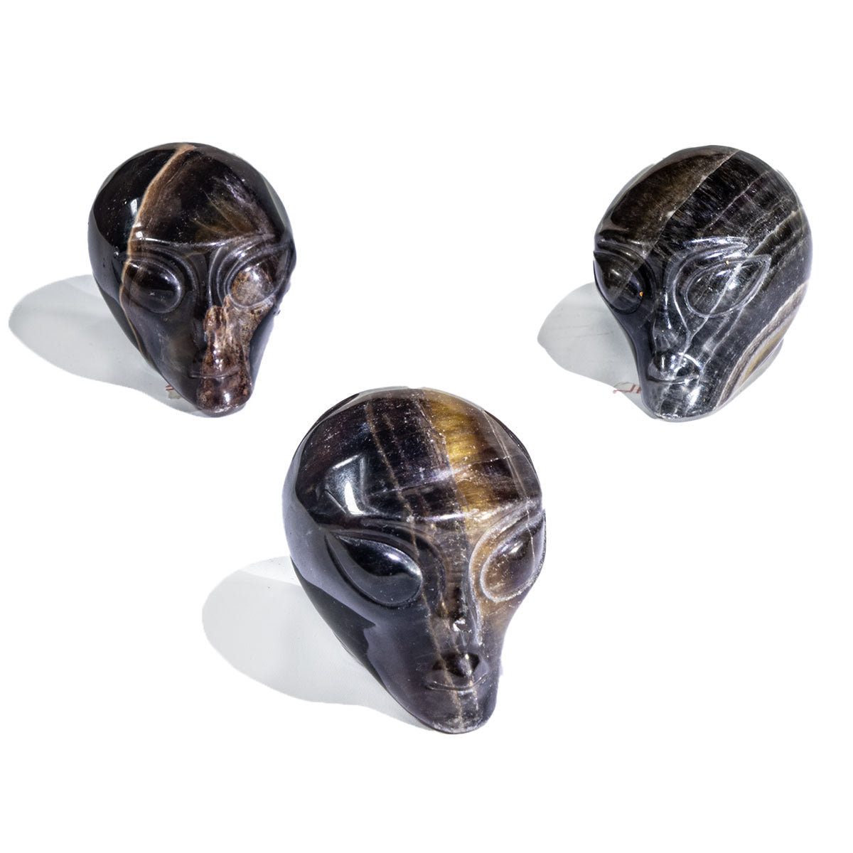 2-Zoll-Gelber Fluorit-Alien-Schädel in loser Schüttung