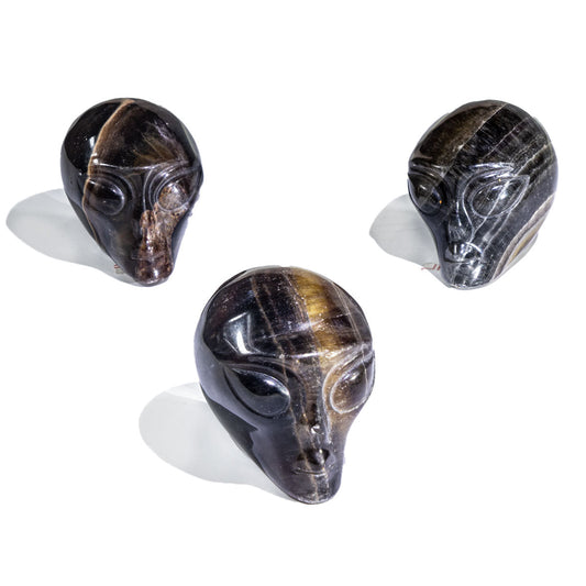 2-Zoll-Gelber Fluorit-Alien-Schädel in loser Schüttung