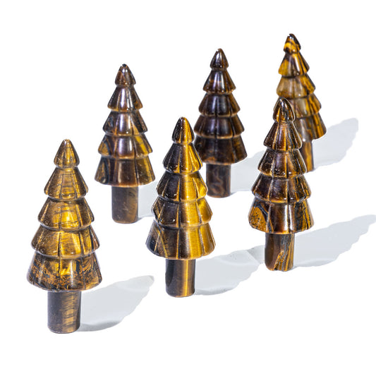 2-Inch Tiger Eye Stone Christmas Tree In Bulk
